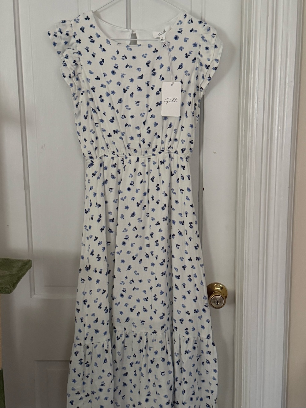 New White & Blue Floral Dress